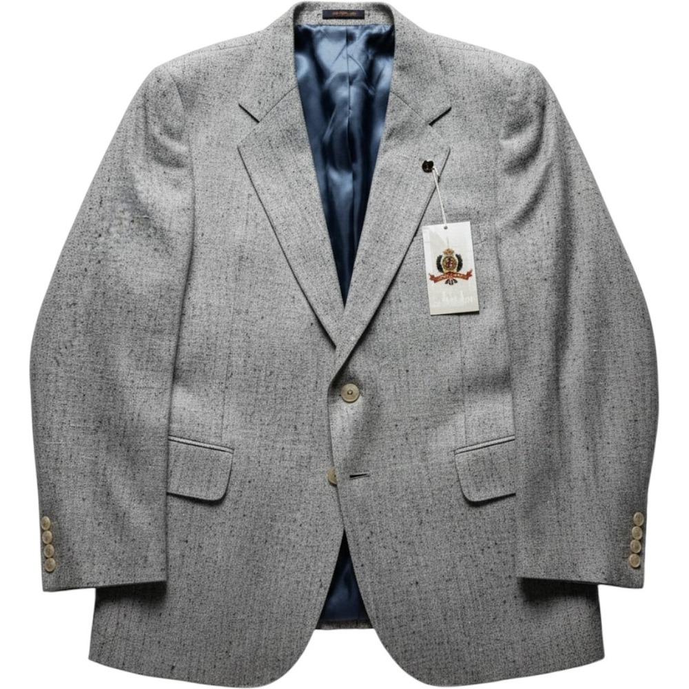 Savile Row Sport Coat Mens 40S Grey Pure Silk Textured Two Button Blazer